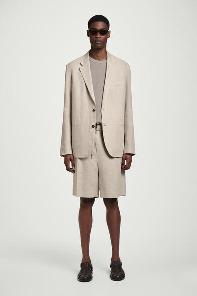 COS シングルブレストリネンブレザー