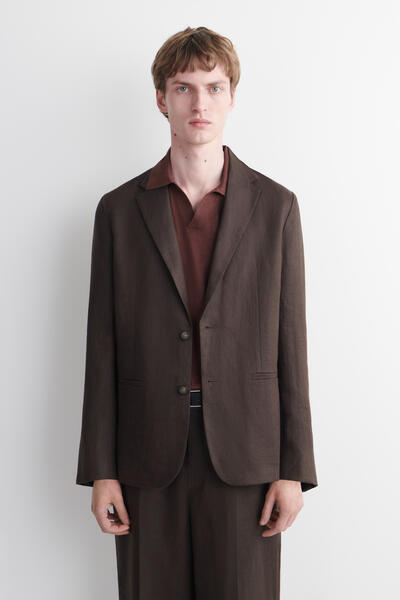 COS シングルブレストリネンブレザー