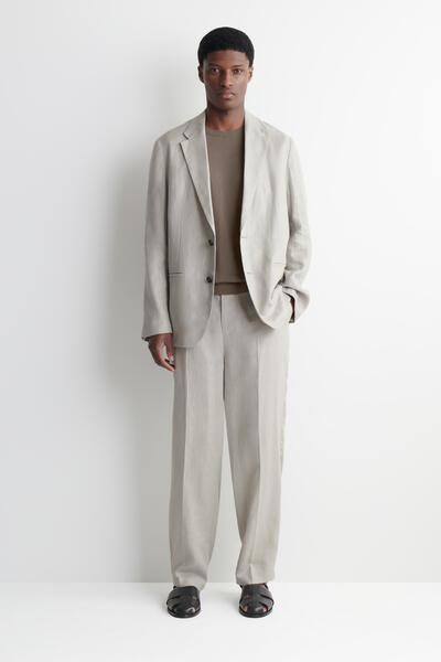 COS シングルブレスト リネンブレザー