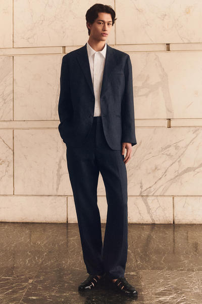 COS シングルブレストリネンブレザー