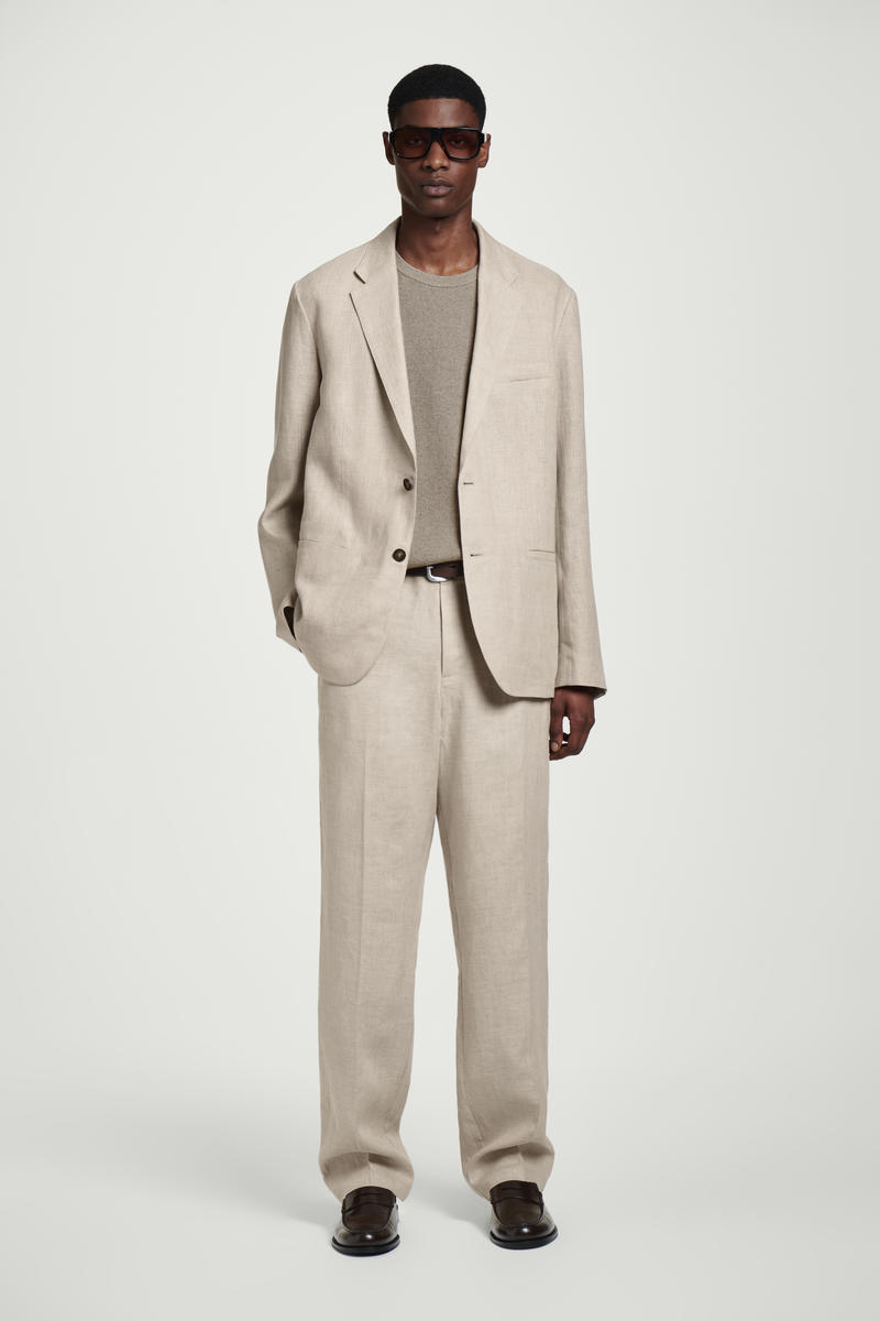 COS シングルブレストリネンブレザー