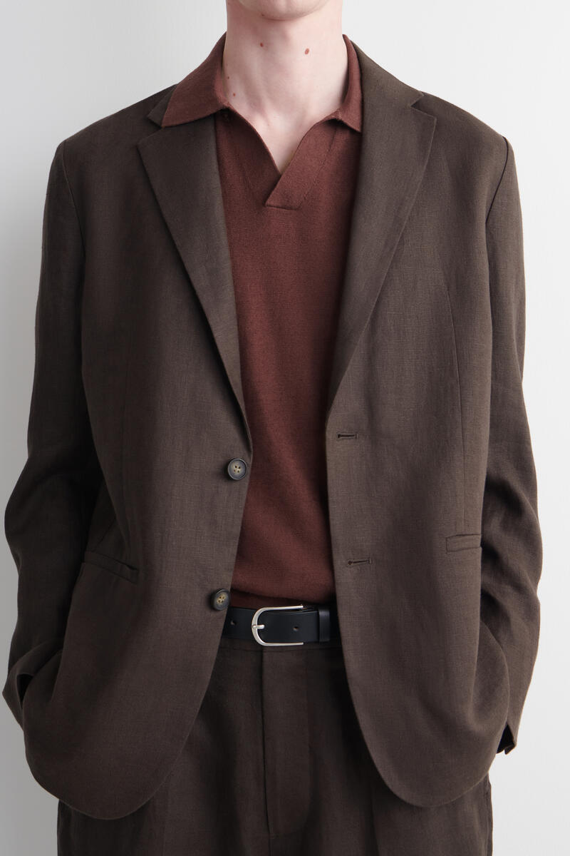 COS シングルブレストリネンブレザー