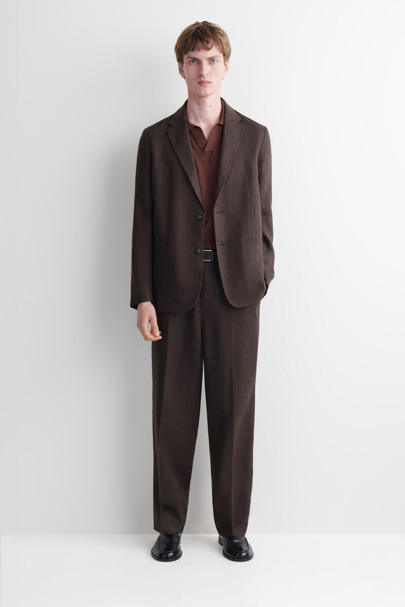 COS シングルブレストリネンブレザー