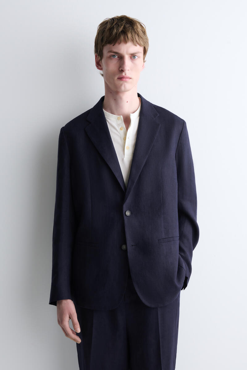 COS シングルブレストリネンブレザー