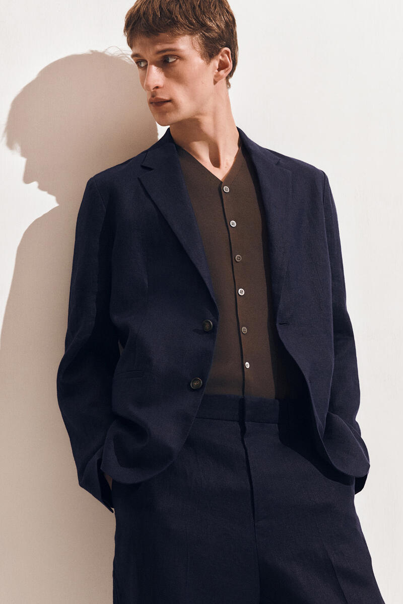 COS シングルブレストリネンブレザー