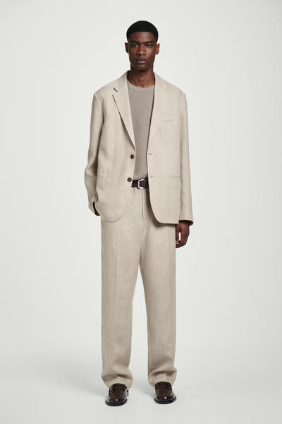 COS リラックスフィット リネンテーパードパンツ