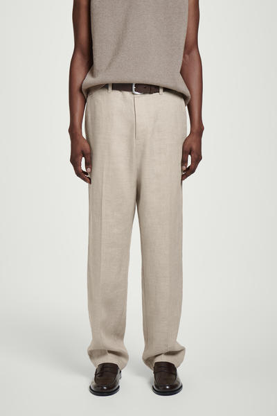 COS リラックスフィット リネンテーパードパンツ