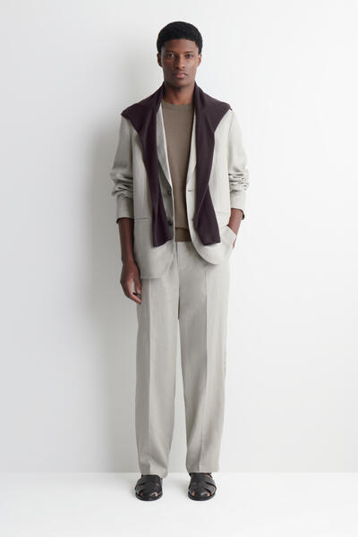 COS リラックスフィット リネンテーパードパンツ