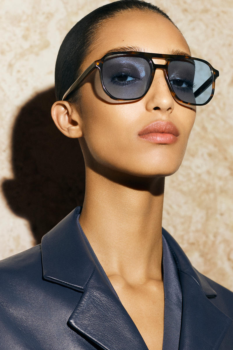 COS オーバーサイズ スクエアフレームアビエーターサングラス