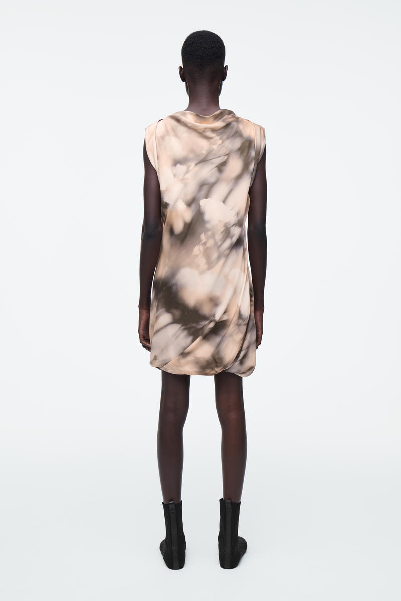 THE PRINTED DRAPED SILK DRESS プリントドレープシルク