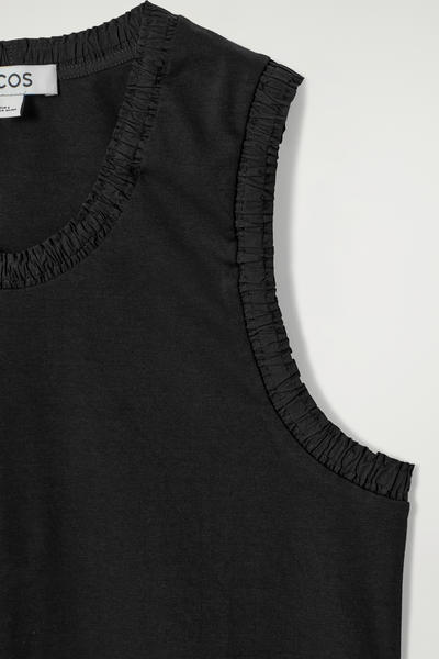 COS ギャザーコットンタンクトップ