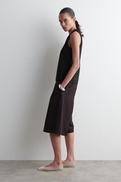 COS ギャザーコットンタンクトップ