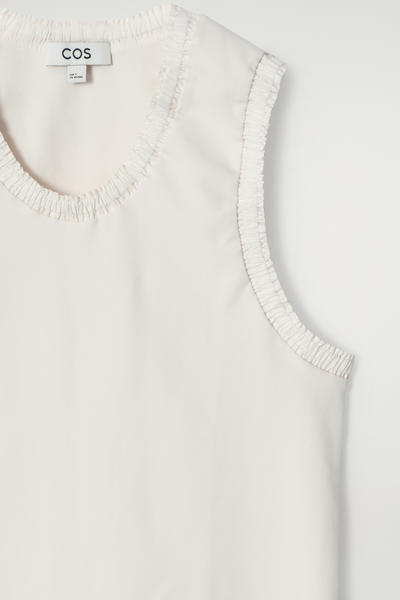 COS ギャザーコットンタンクトップ