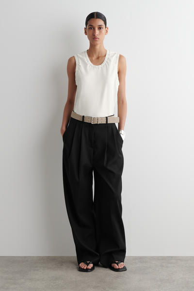 COS ギャザーコットンタンクトップ