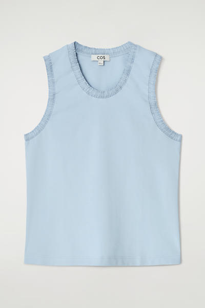 COS ギャザーコットンタンクトップ