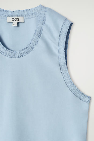 COS ギャザーコットンタンクトップ