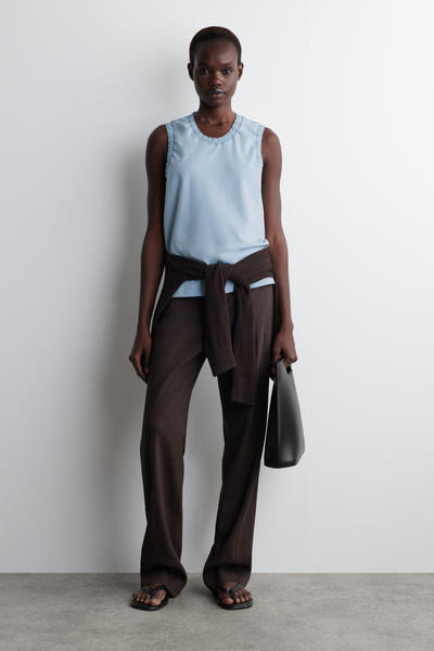 COS ギャザーコットンタンクトップ