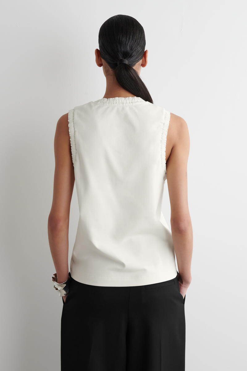 COS ギャザーコットンタンクトップ