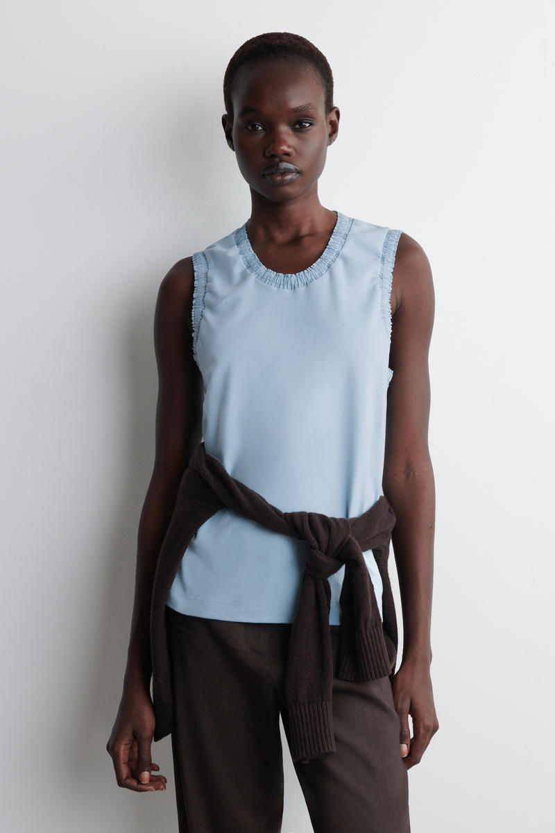 COS ギャザーコットンタンクトップ