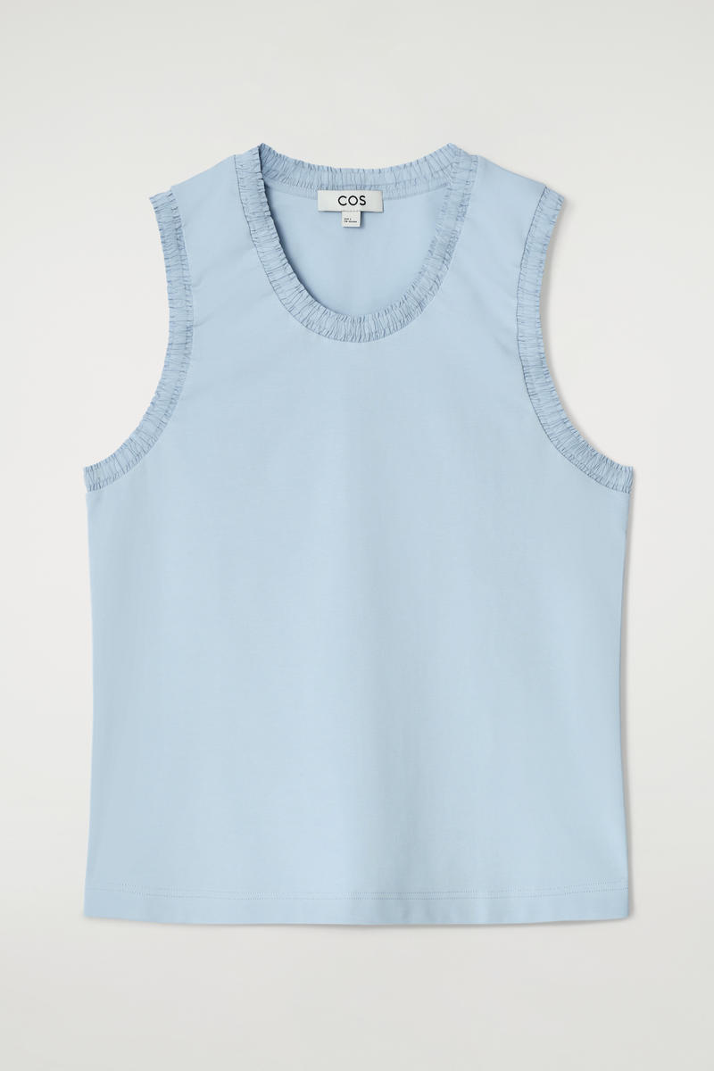 COS ギャザーコットンタンクトップ