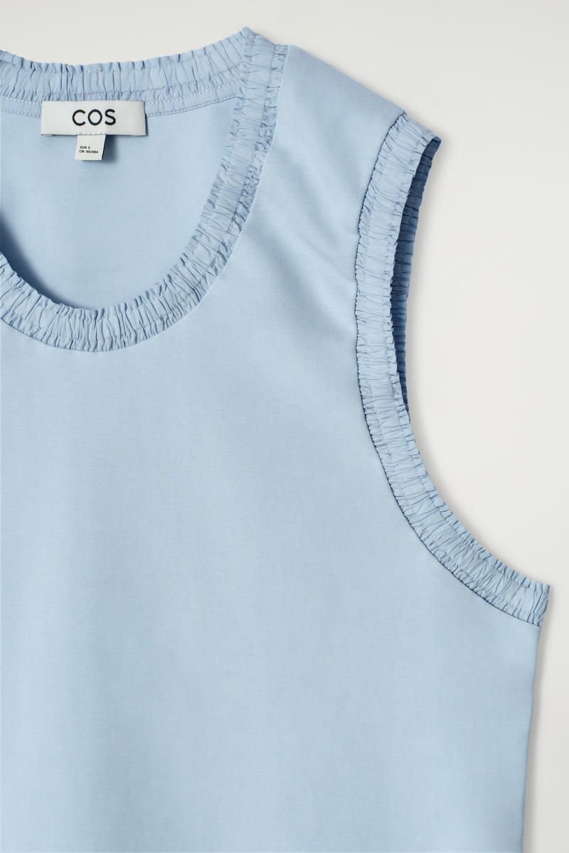 COS ギャザーコットンタンクトップ