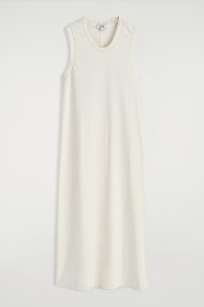 COS フリルコットンミディドレス