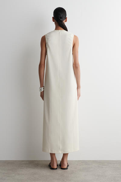 COS フリルコットンミディドレス