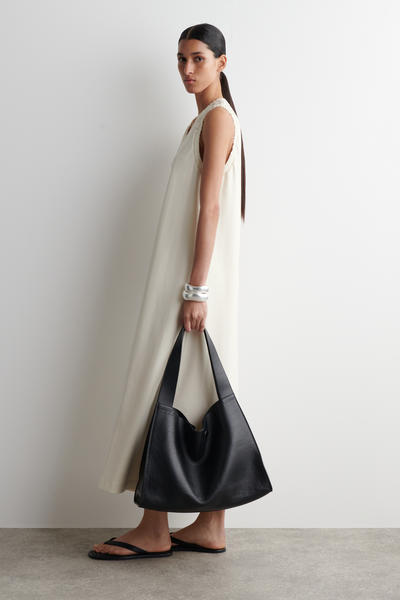 COS フリルコットンミディドレス