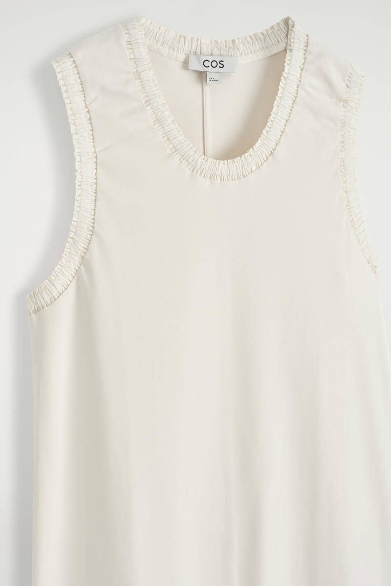 COS フリルコットンミディドレス
