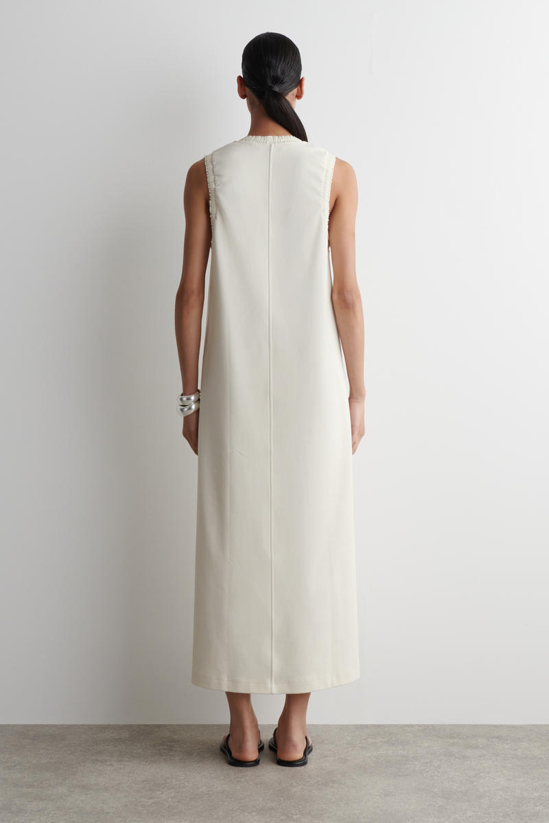 COS フリルコットンミディドレス