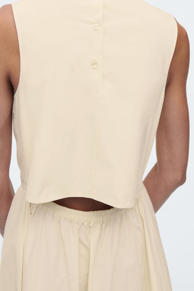 COS オープンバックコットンミディドレス