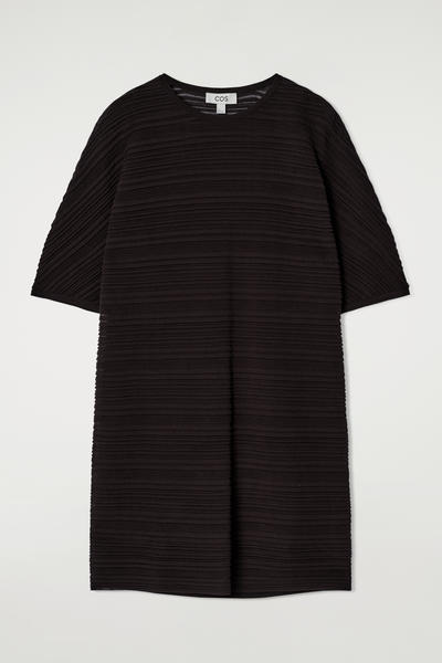 COS ストライプニットミディワンピース