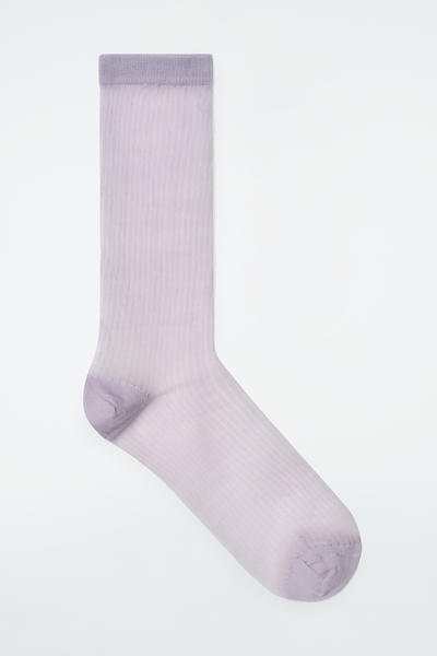 COS シアーリブウールソックス