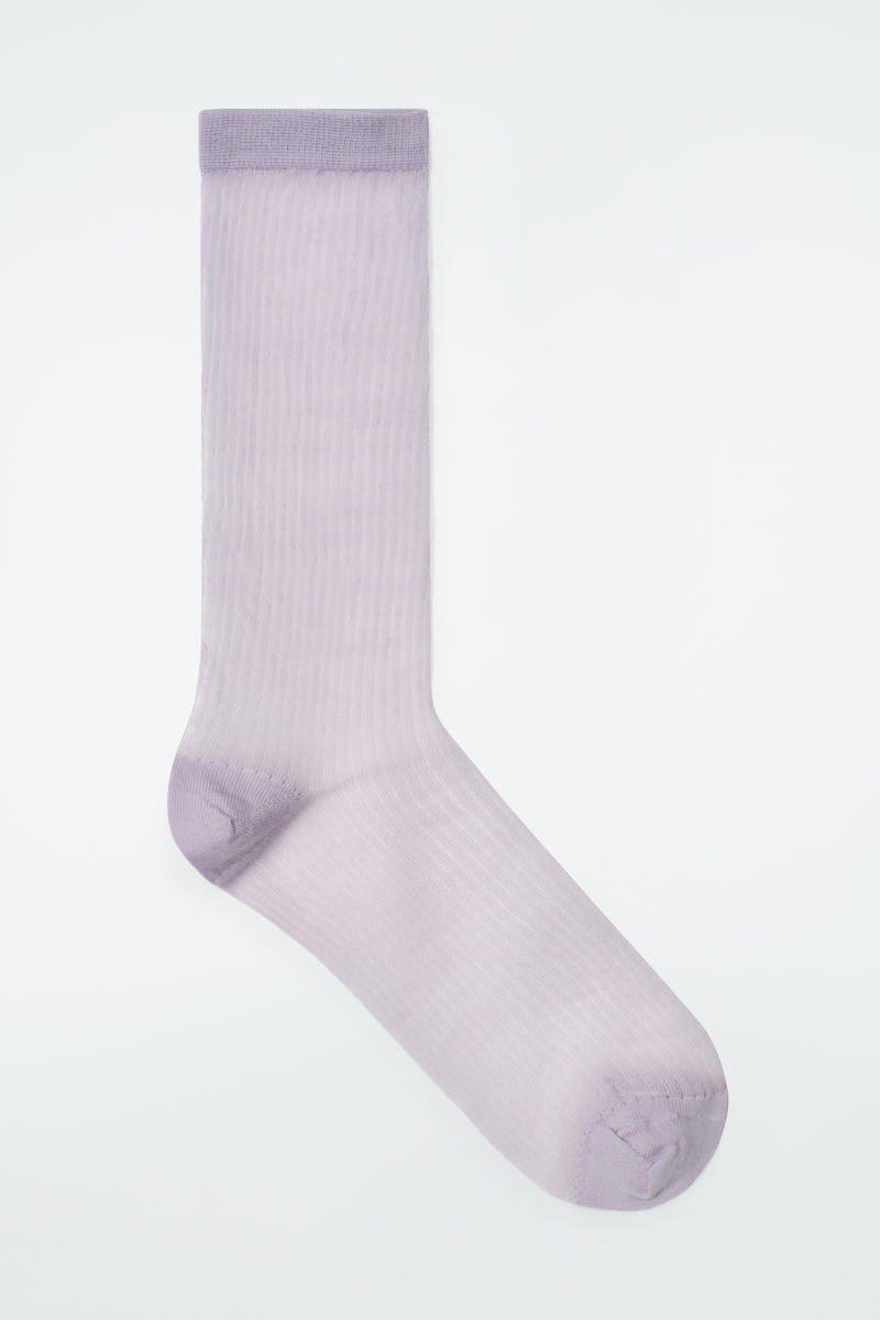 COS シアーリブウールソックス