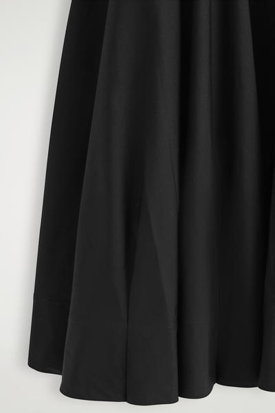 COS ボートネックコットンAラインミディワンピース