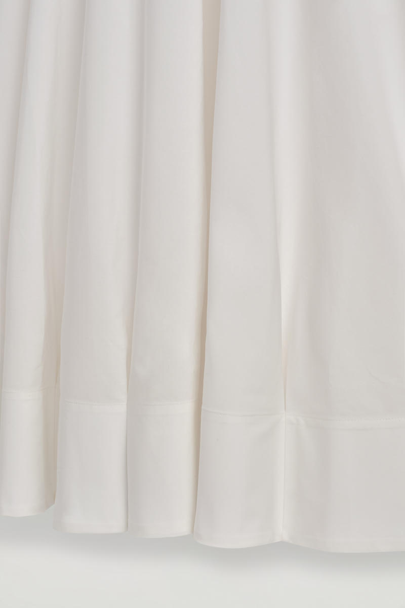 COS ボートネックコットンAラインミディワンピース