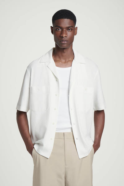 COS コットンシアサッカーリゾートシャツ