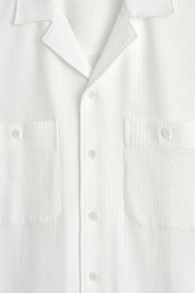 COS コットンシアサッカーリゾートシャツ