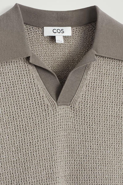 COS オープンニットブークレポロシャツ