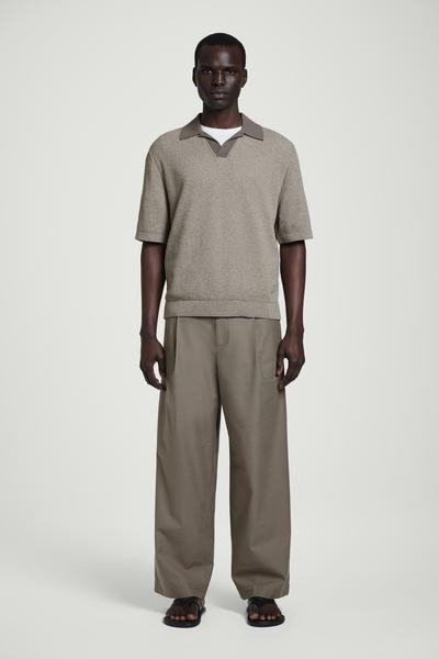 COS オープンニットブークレポロシャツ