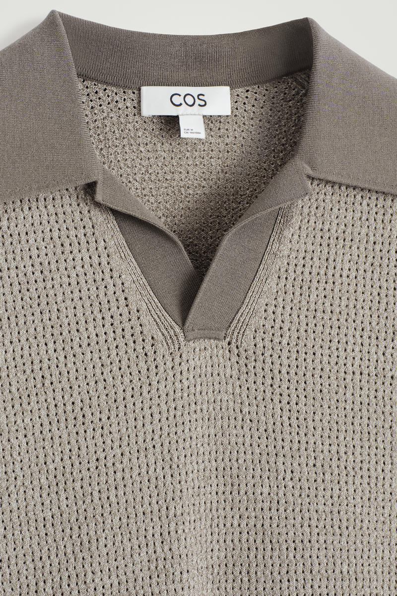 COS オープンニットブークレポロシャツ