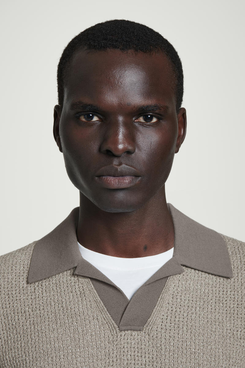 COS オープンニットブークレポロシャツ