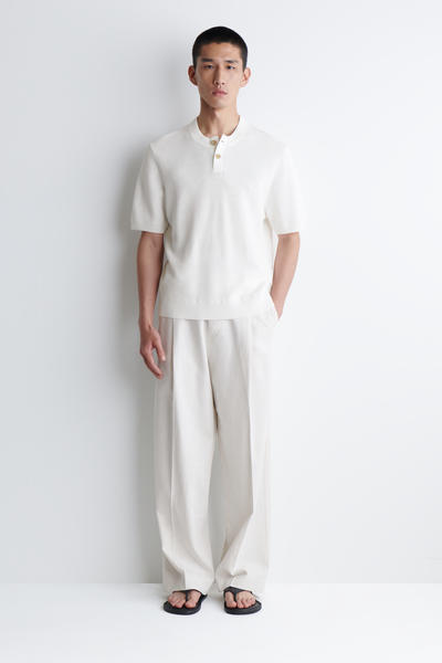 COS ニットコットンヘンリーTシャツ