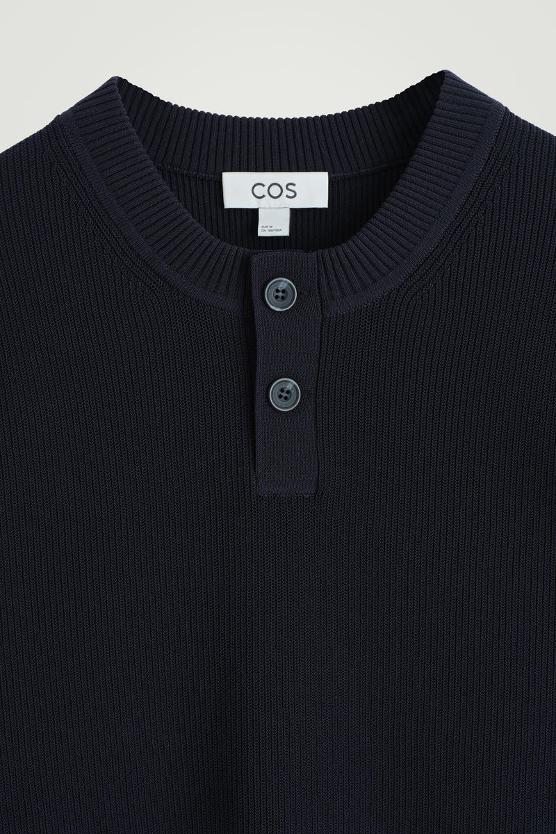 KNITTED COTTON HENLEY T-SHIRT ニットコットンヘンリーTシャツ