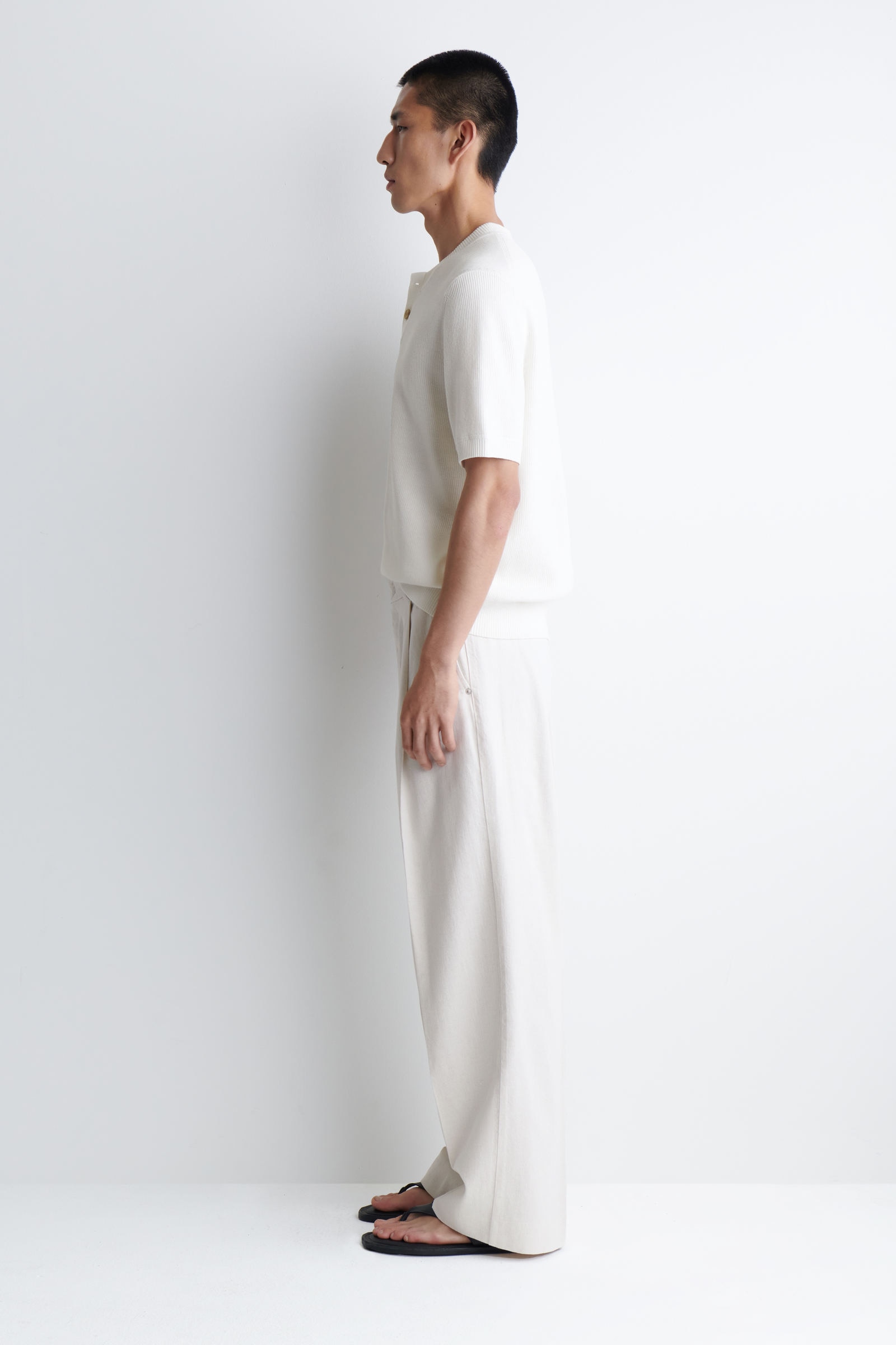 KNITTED COTTON HENLEY T-SHIRT ニットコットンヘンリーTシャツ
