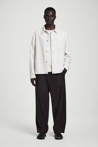 COS コットンリネンデニムオーバーシャツ