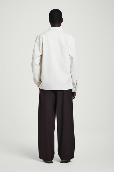 COS コットンリネンデニムオーバーシャツ