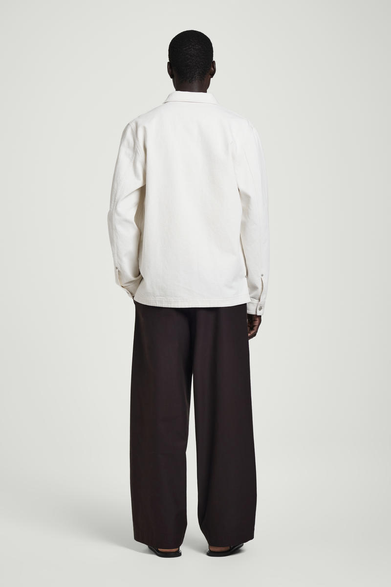 COS コットンリネンデニムオーバーシャツ