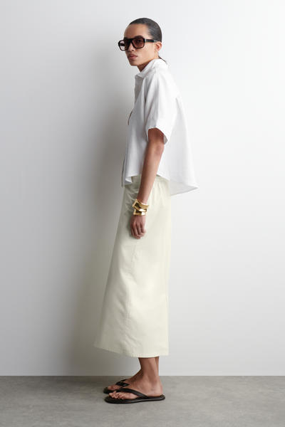 COS ボクシー半袖リネンシャツ