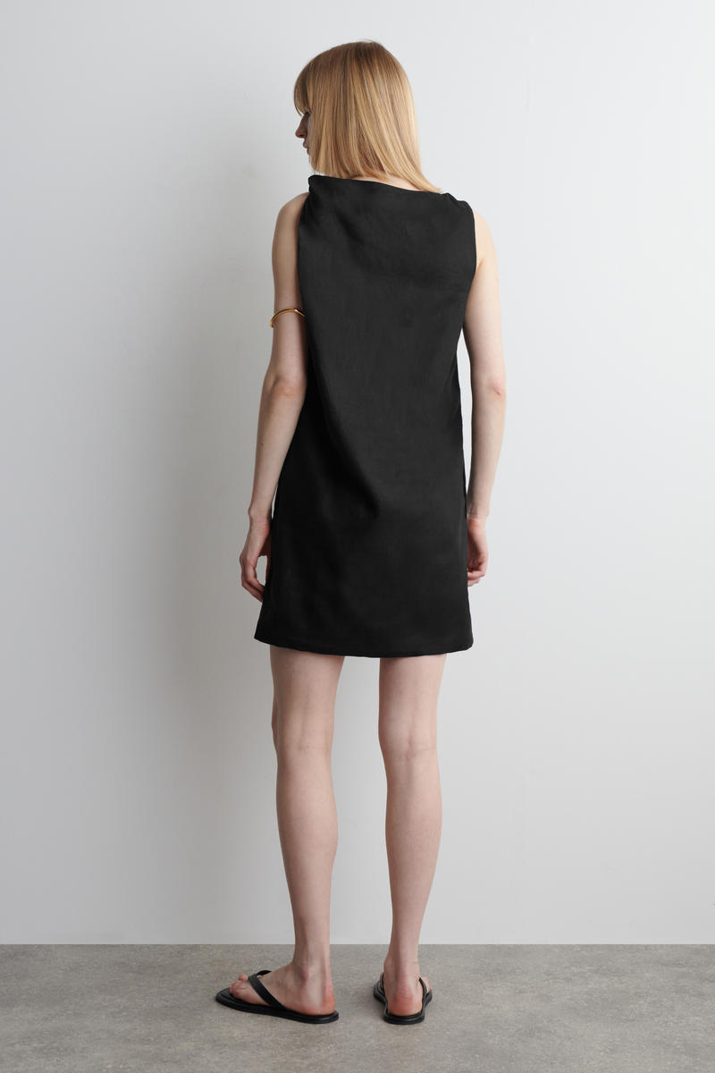 パーティードレス GANISONG Chouchou sleeveless dress black TWIST-DETAIL LINEN MINI DRESS ツイストディテール リネン ミニ